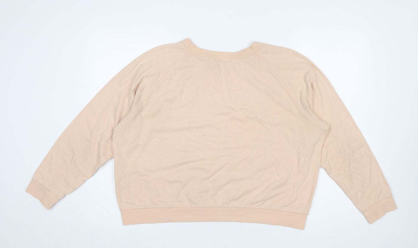 Jack Wills Women Beige Crew Neck Pullover Sweatshirt UK14