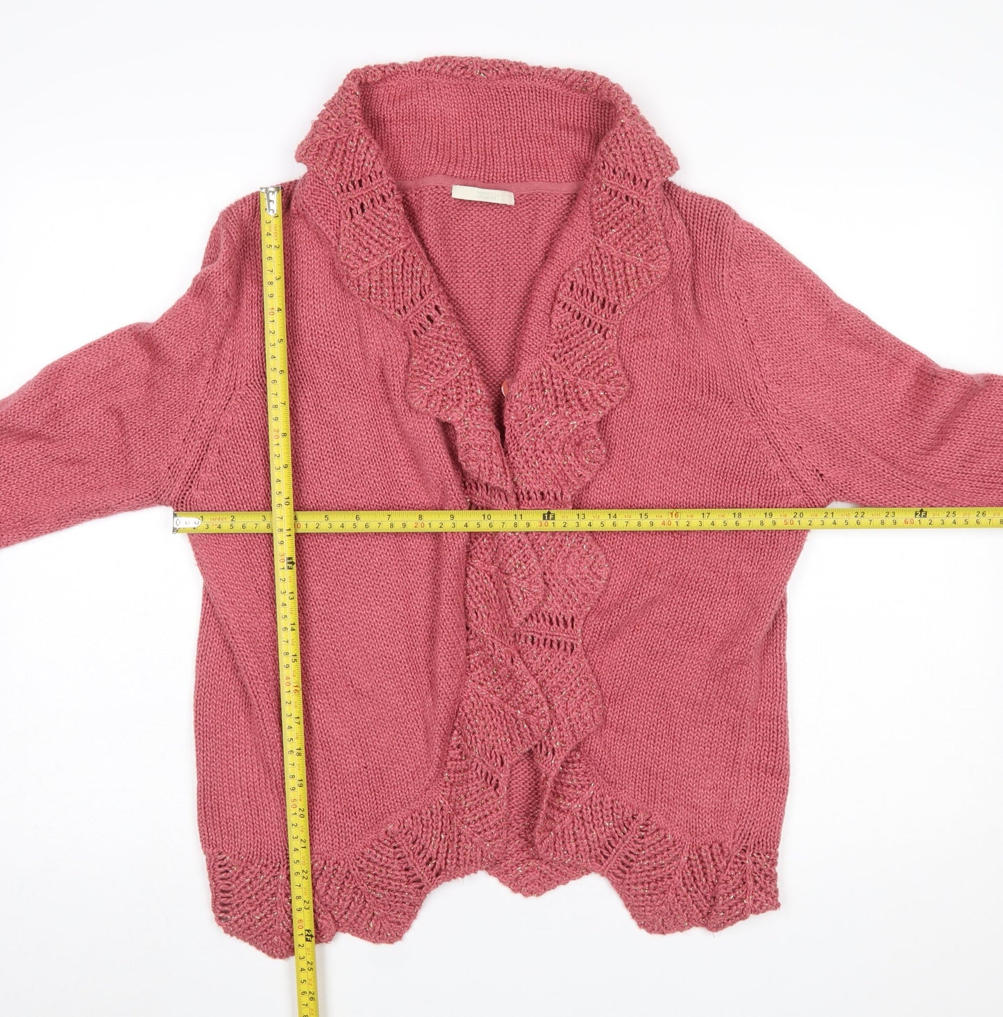 Marks and Spencer Women's Pink Knit Cardigan UK 18 Long Sleeve