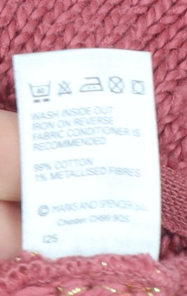 Marks and Spencer Women's Pink Knit Cardigan UK 18 Long Sleeve