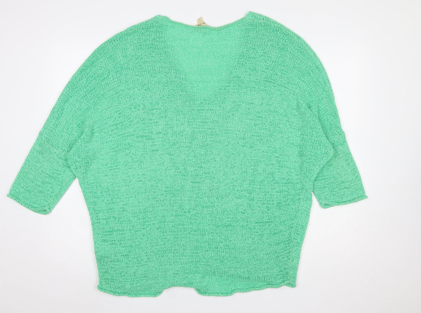 Phase Eight Women’s Green Open Knit V-Neck Pullover Jumper L