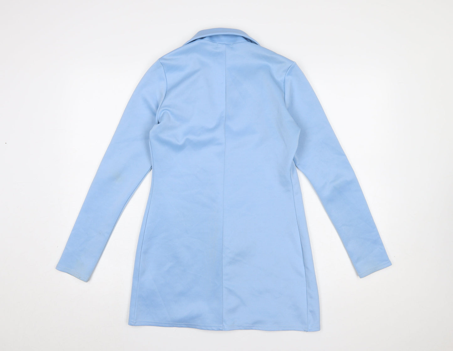 PrettyLittleThing Women Blue Longline Blazer Jacket Size 8