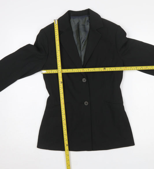 Anne Brooks Petite Black Two-Button Suit Jacket Size 6