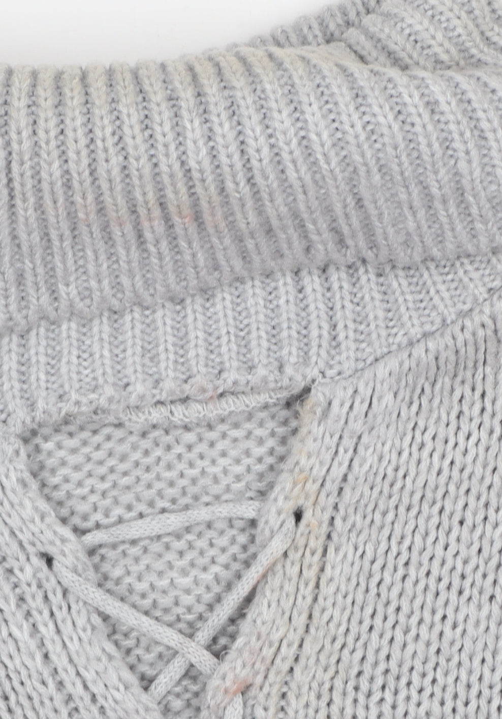 HOT!MESS Women Grey Roll Neck Lace-Up Knit Jumper One Size Acrylic Blend