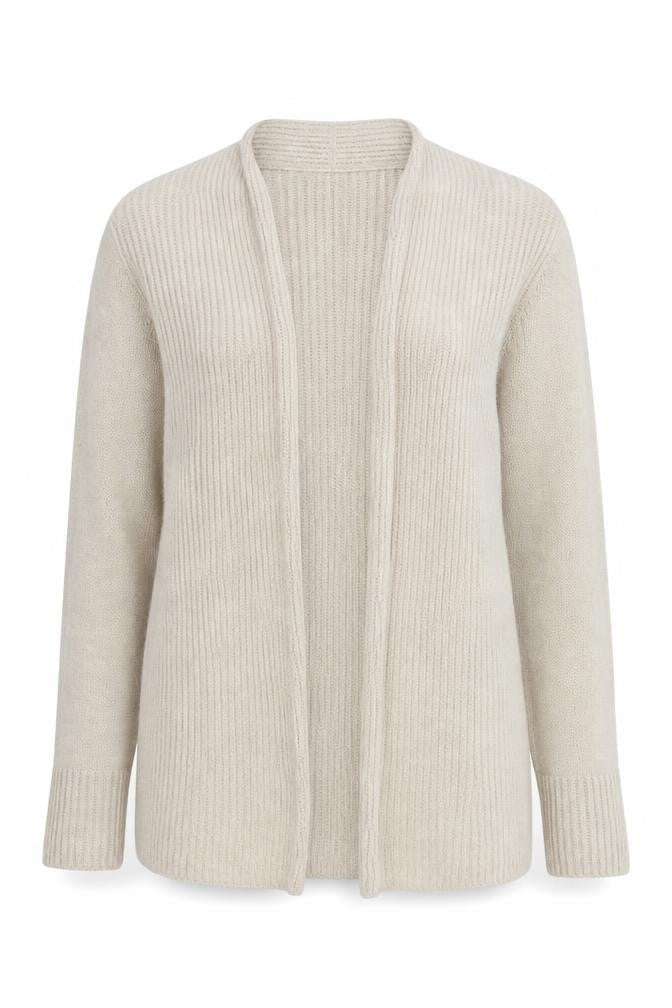 FatFace Women Beige Size 12 Knit Acrylic Cardigan Jumper
