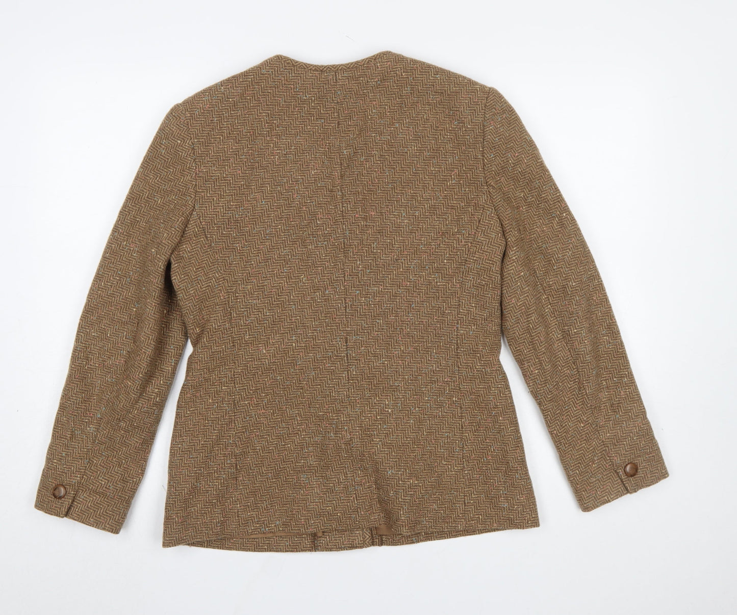 Pendleton Women's Brown Tweed Wool Blazer Size 12 Petite Vintage