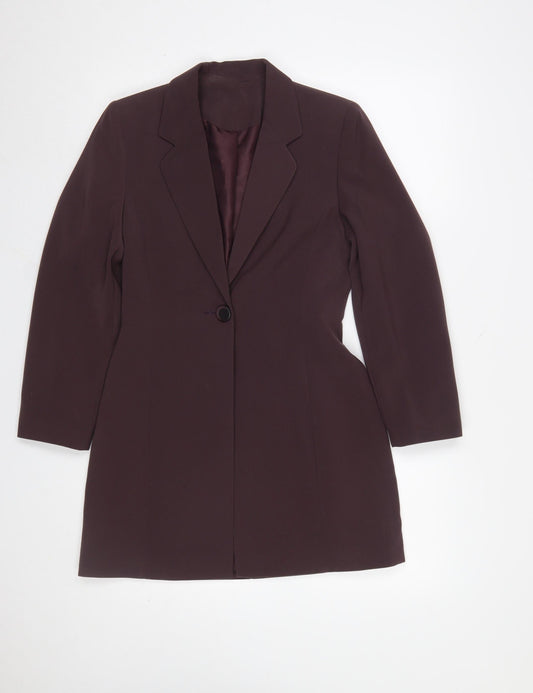 Richards Petites Women's Brown Single-Breasted Long Blazer UK 6