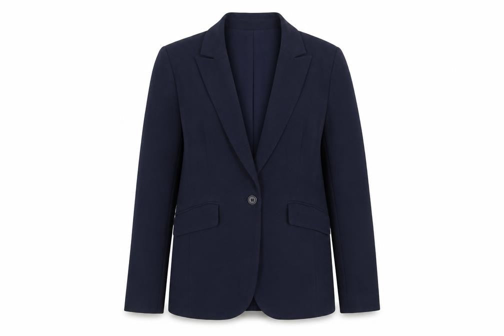 Marks and Spencer Women's Blue UK 12 Regular Fit Tailored Blazer
