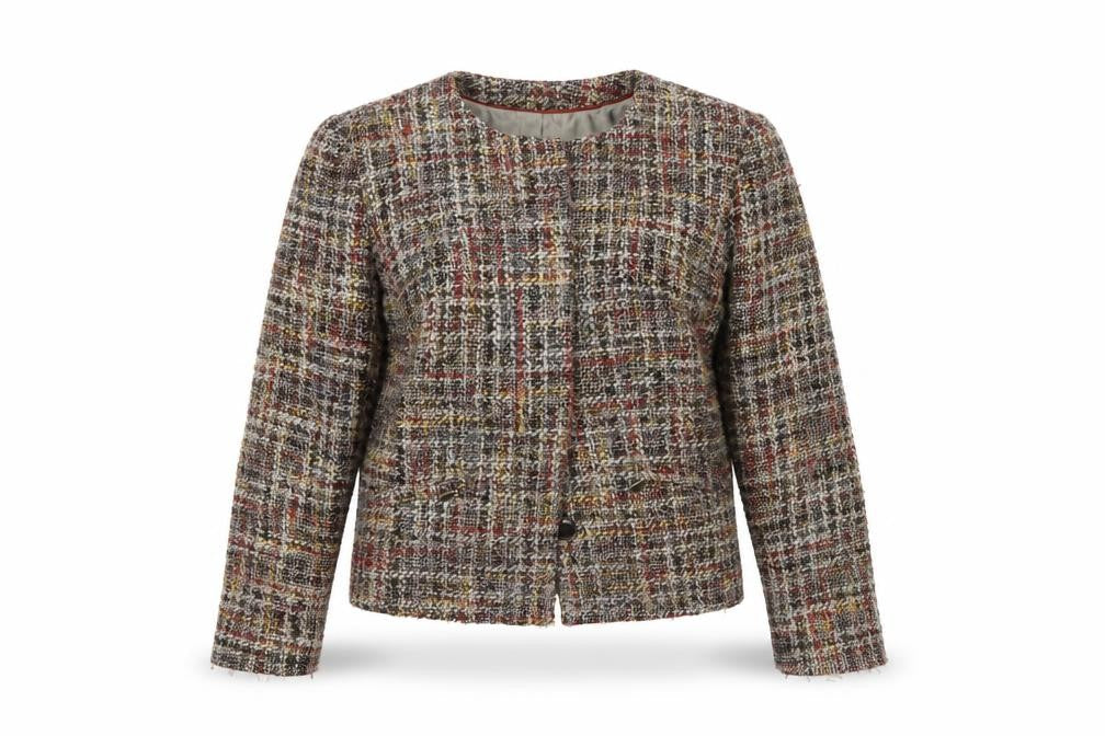 Marks and Spencer Women's Multicoloured Tweed Suit Jacket Size 12 Wool Blend Classic Style