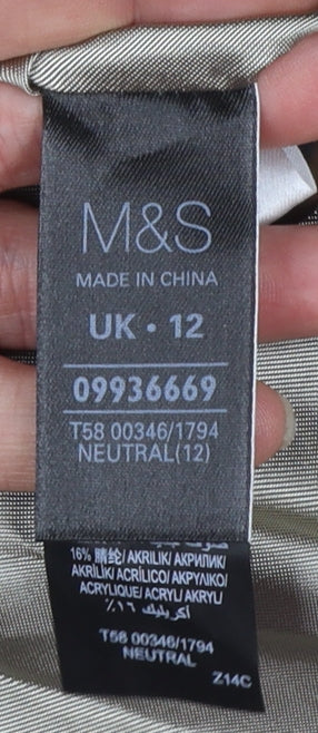 Marks and Spencer Women's Multicoloured Tweed Suit Jacket Size 12 Wool Blend Classic Style