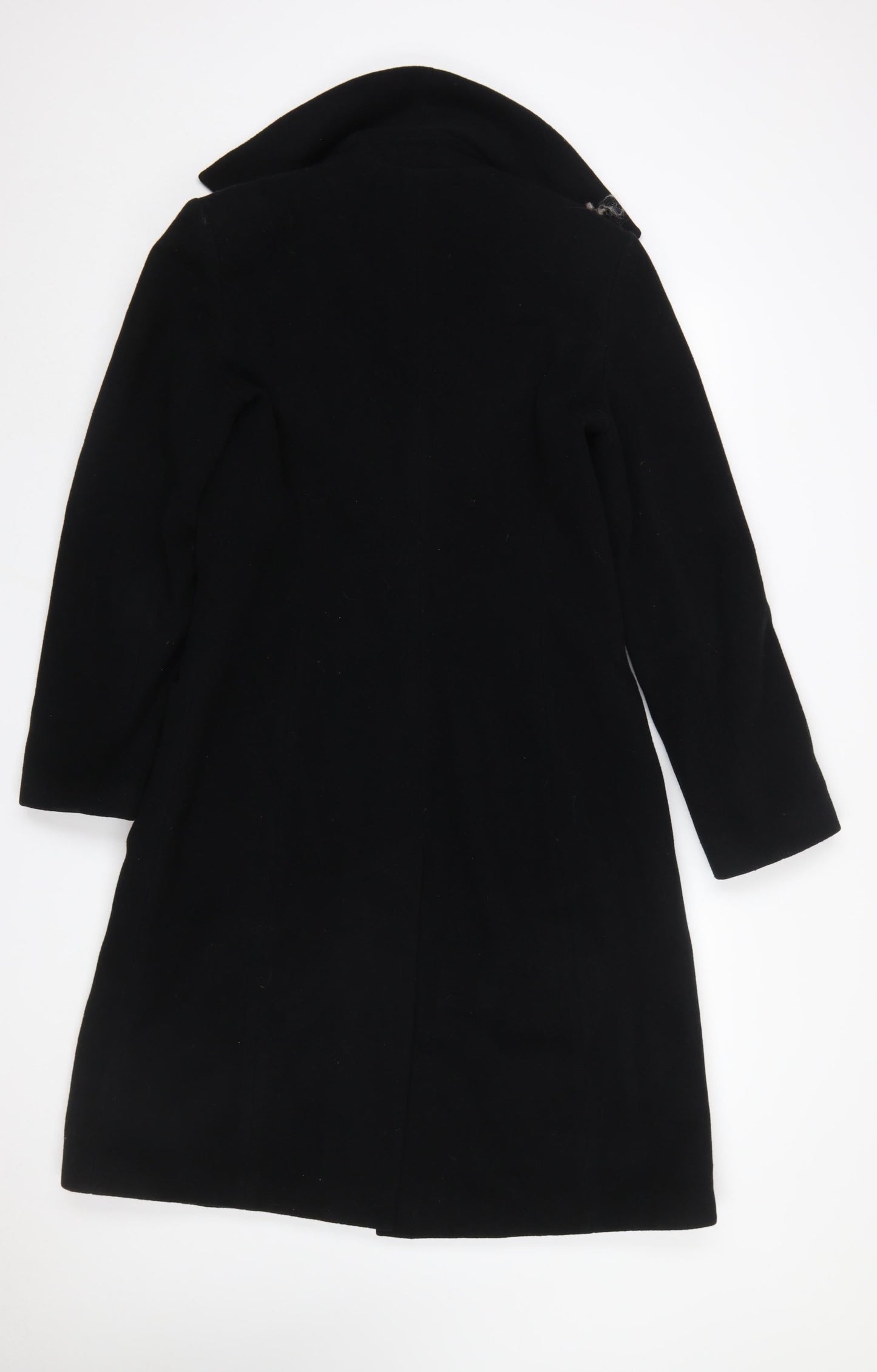 Morgan de Toi Women's Black Wool Long Coat Size 10 Classic Overcoat