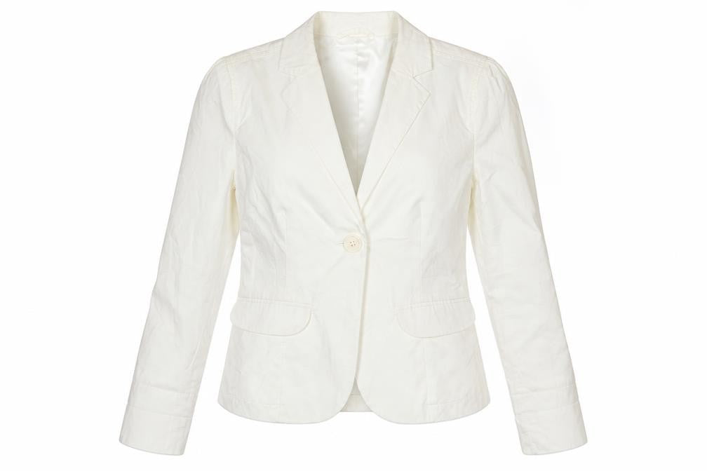 Gap Women Ivory Tailored One-Button Blazer UK 10 Cotton Blend