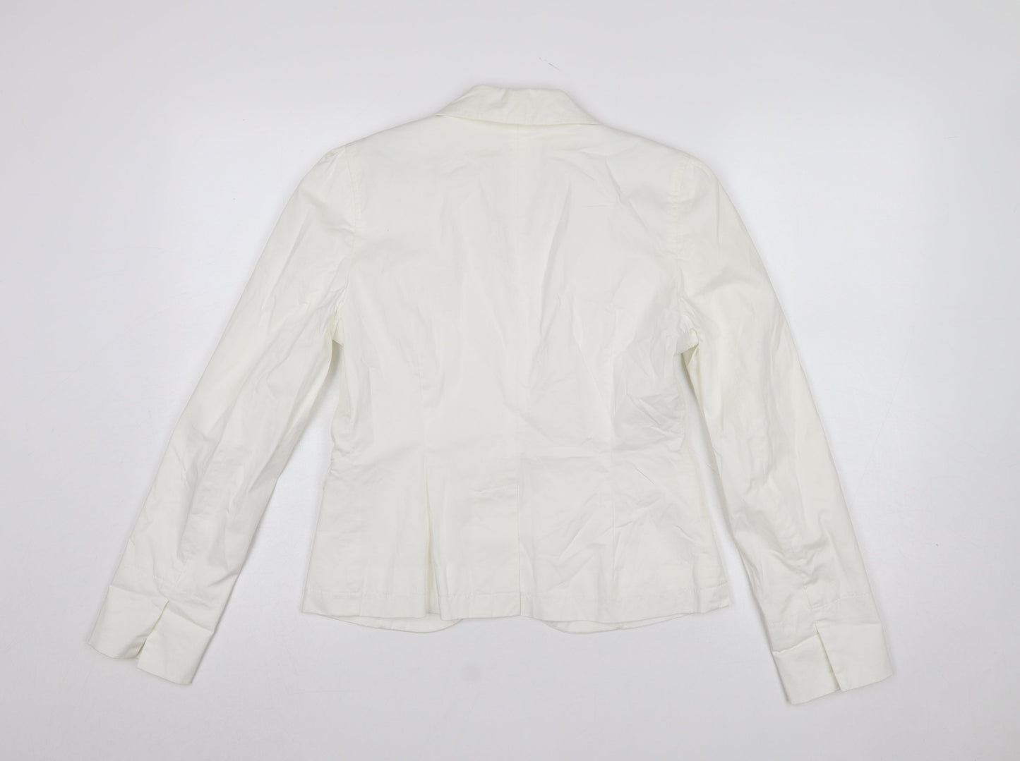 GAP Women Ivory Tailored One-Button Blazer UK 10 Cotton Blend