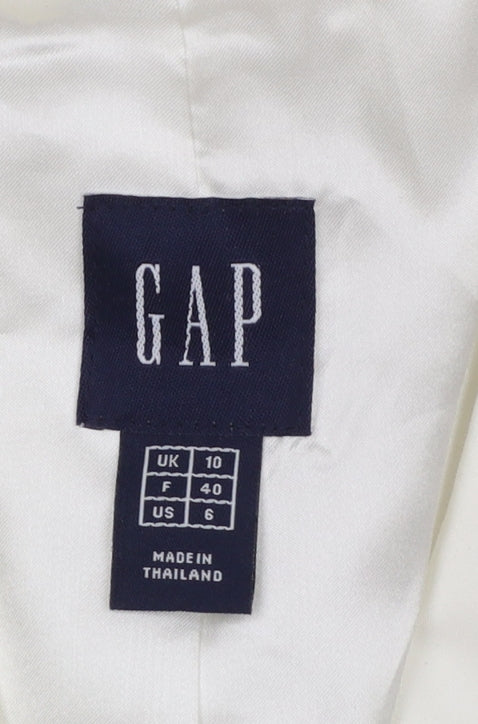 GAP Women Ivory Tailored One-Button Blazer UK 10 Cotton Blend