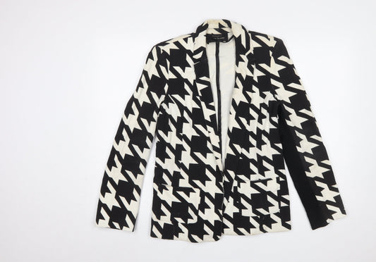 River Island Women’s Black & White Houndstooth Blazer Size 10