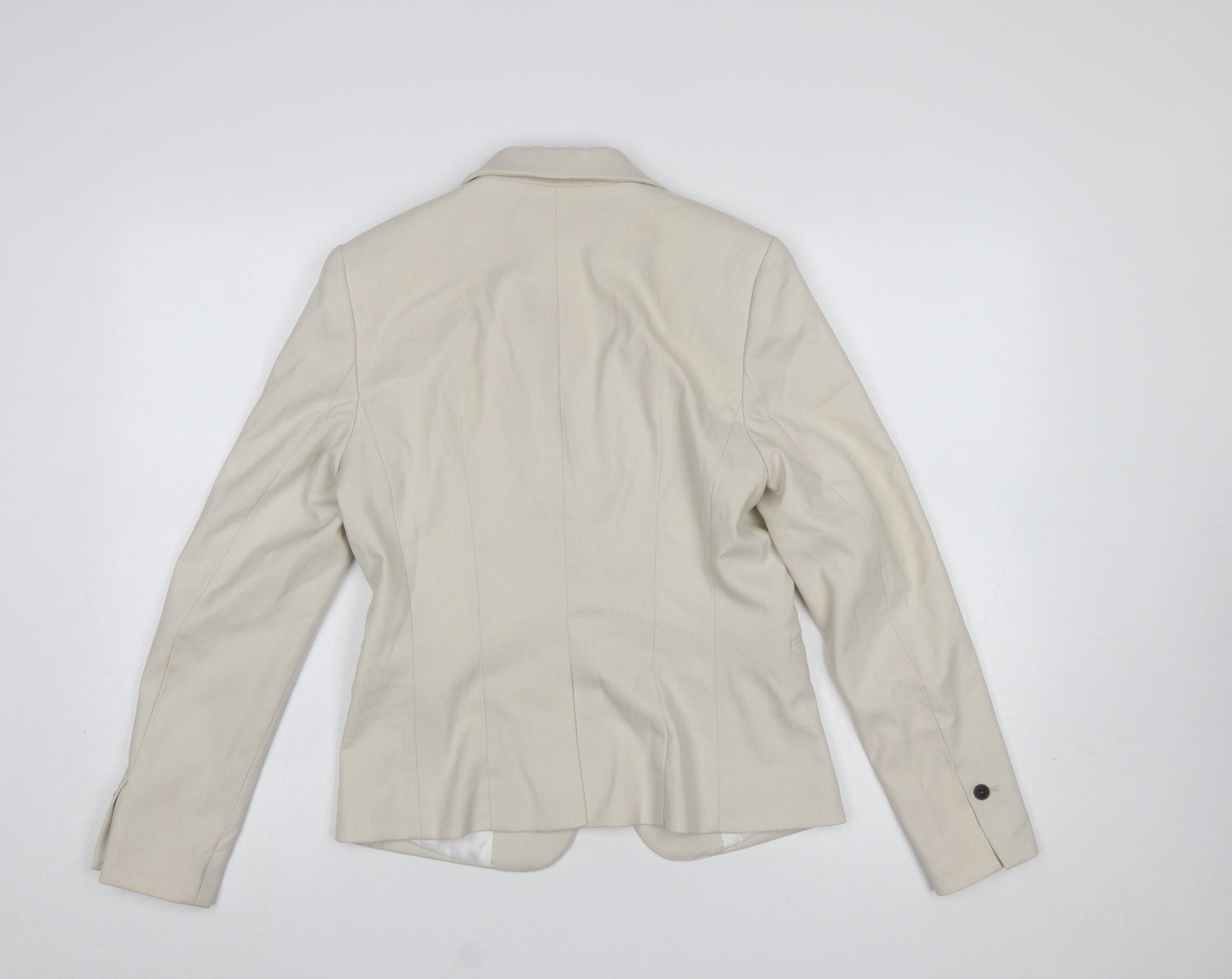 H&M Women Beige Slim Fit Single-Breasted Blazer Size 10