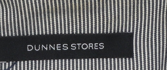 Dunnes Stores Women's Grey Pinstripe Blazer Size 14 Cotton Blend