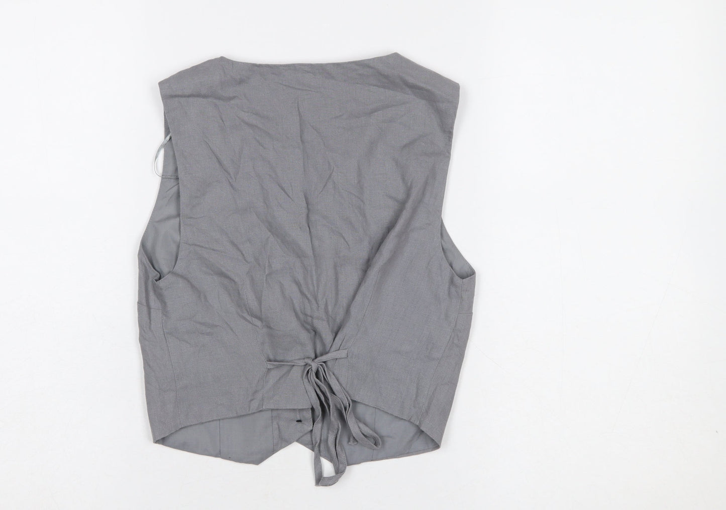 Pull&Bear Women's Grey XS Sleeveless Button Waistcoat