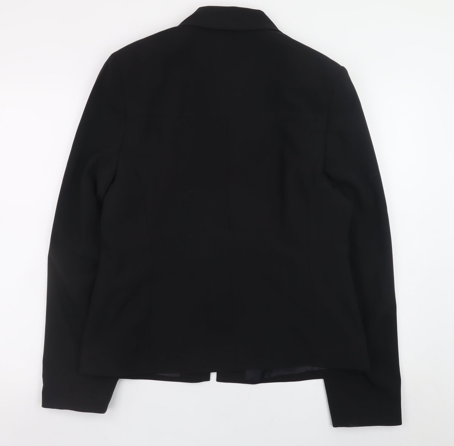Amaranto Women Black Size 14 Slim Fit Full Zip Jacket