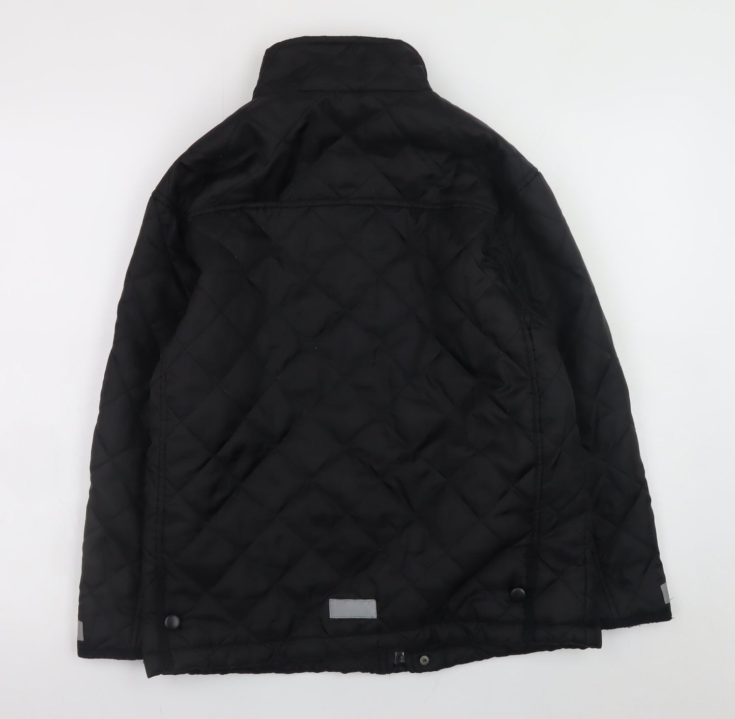Result Boys Black Quilted Showerproof Jacket 9-10 Years Lightweight Lined