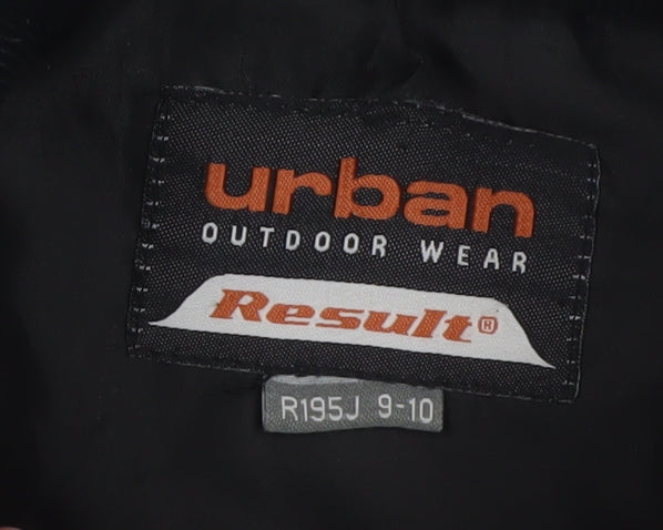 Result Boys Black Quilted Showerproof Jacket 9-10 Years Lightweight Lined