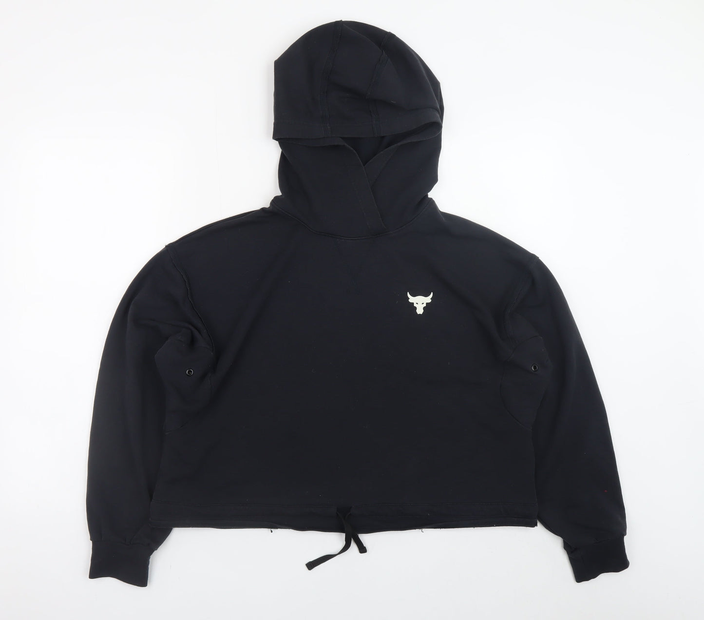 Under Armour Women Black Small Loose Fit Pullover Hoodie Project Rock