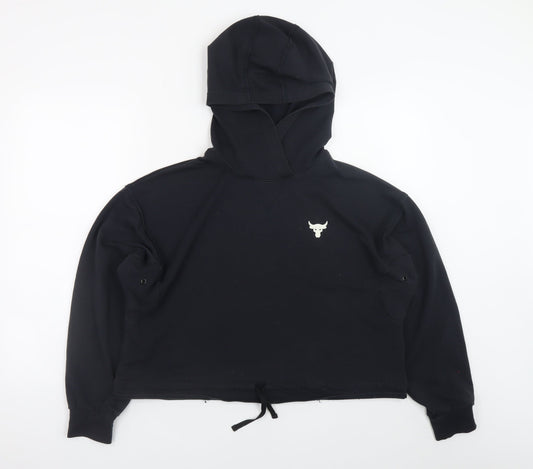 Under Armour Women Black Small Loose Fit Pullover Hoodie Project Rock