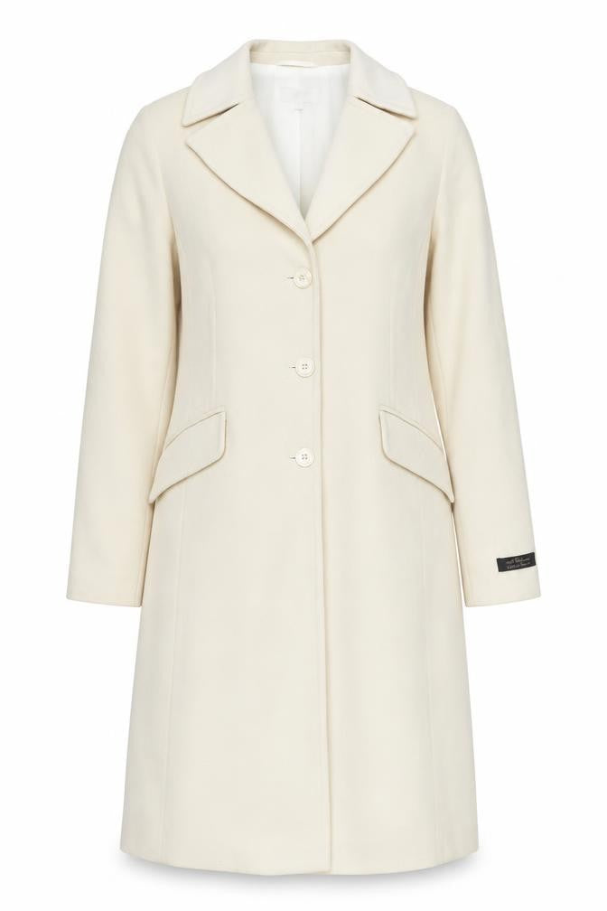 Marks & Spencer Women’s Ivory Long Wool Blend Overcoat Size 18