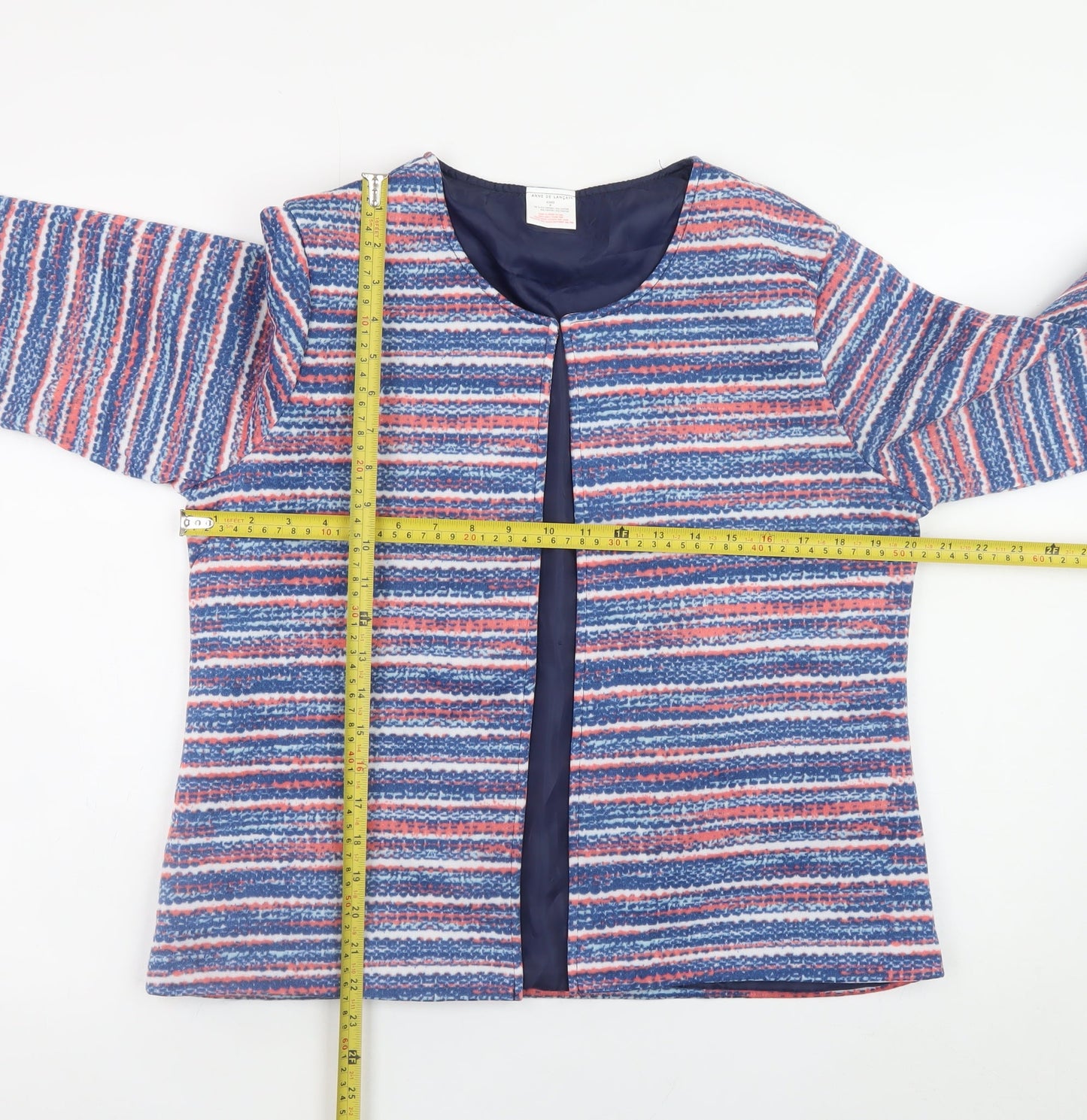 Anne de Lancay Womens Multicoloured Striped Short Jacket M