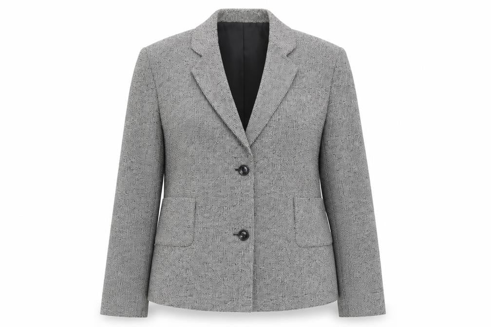 Marks & Spencer Women’s Grey Check Blazer Jacket Size 14