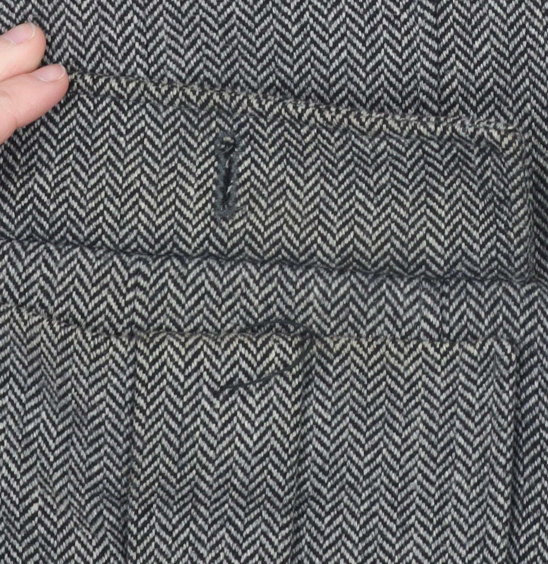 Jasper Conran Men's Grey Herringbone Wool Blend Overcoat M