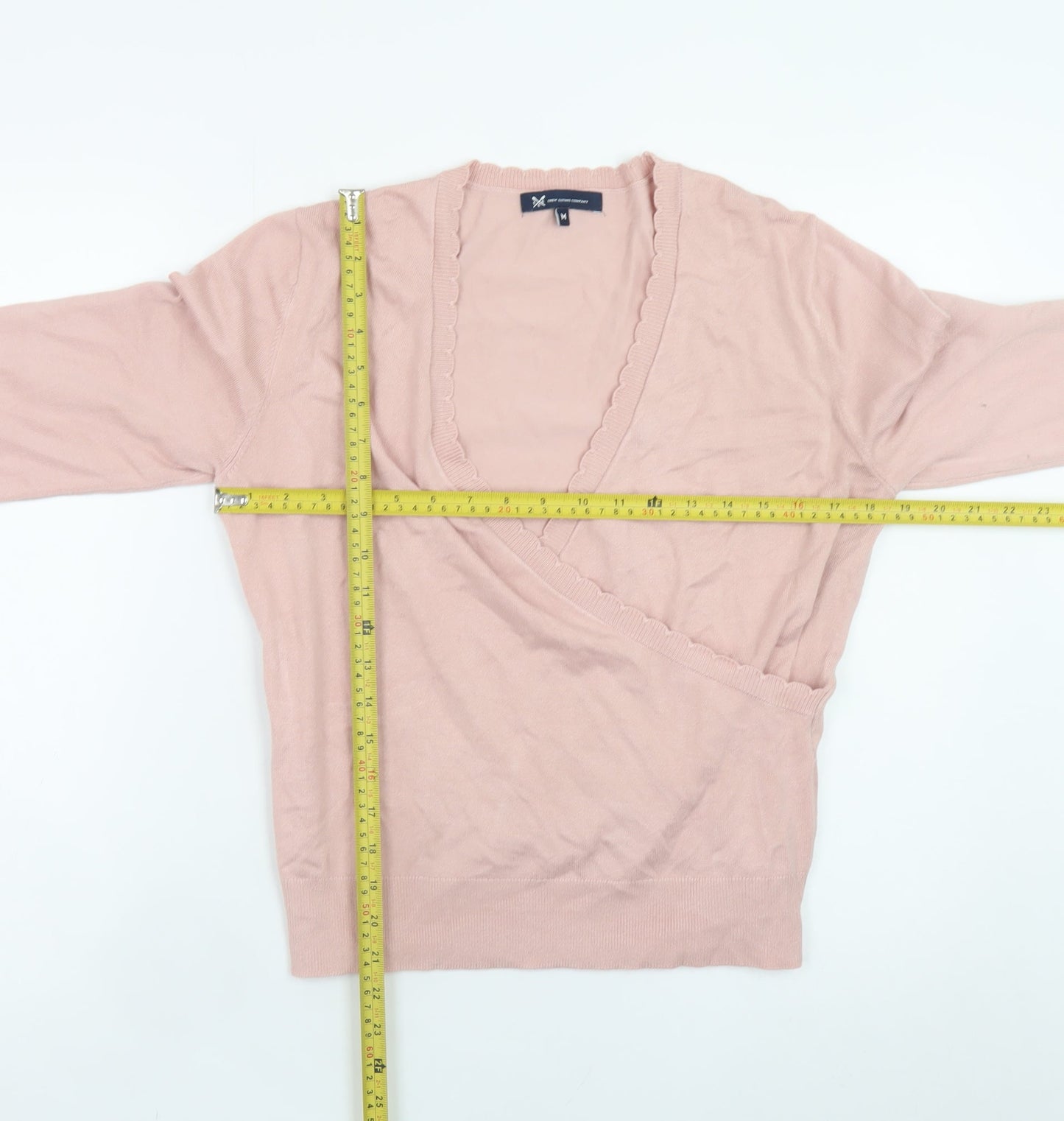 Crew Clothing Women Pink Wrap V-Neck Jumper Size M