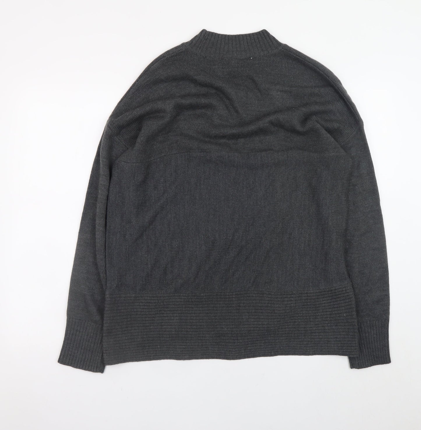 NEXT Women’s Grey Acrylic Mock Neck Long Sleeve Jumper Size 14