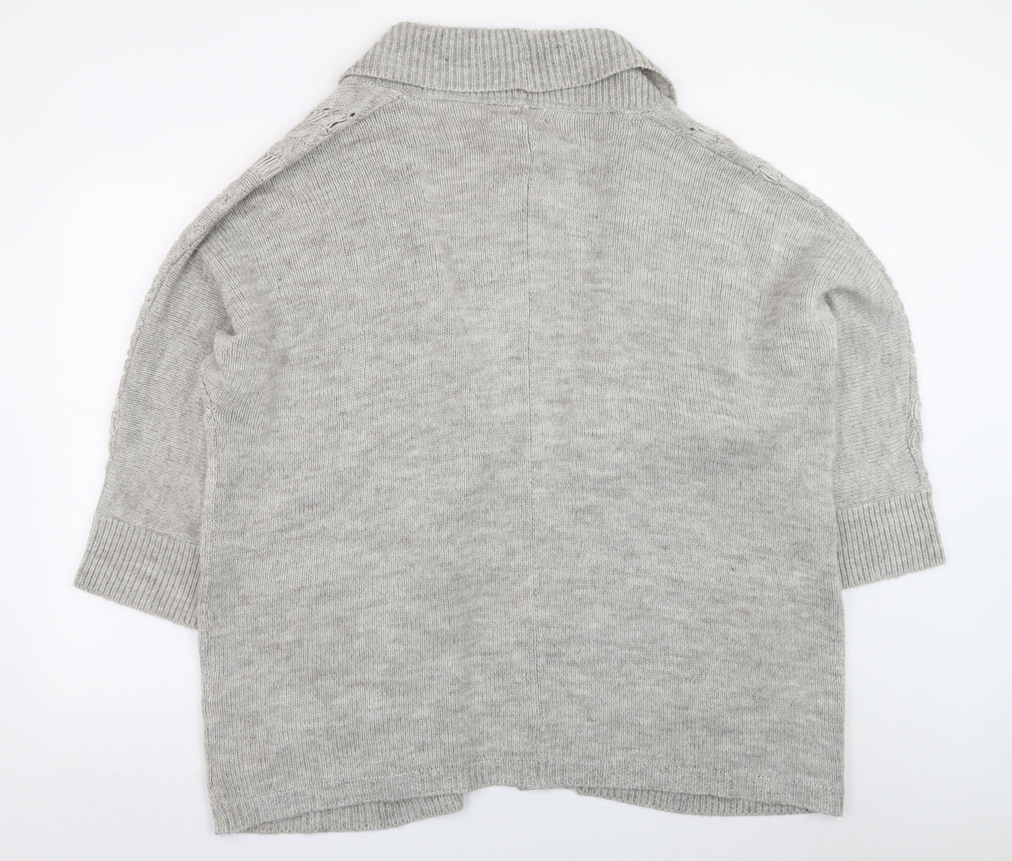 Next Women’s Grey Cable Knit Open Front Cardigan L