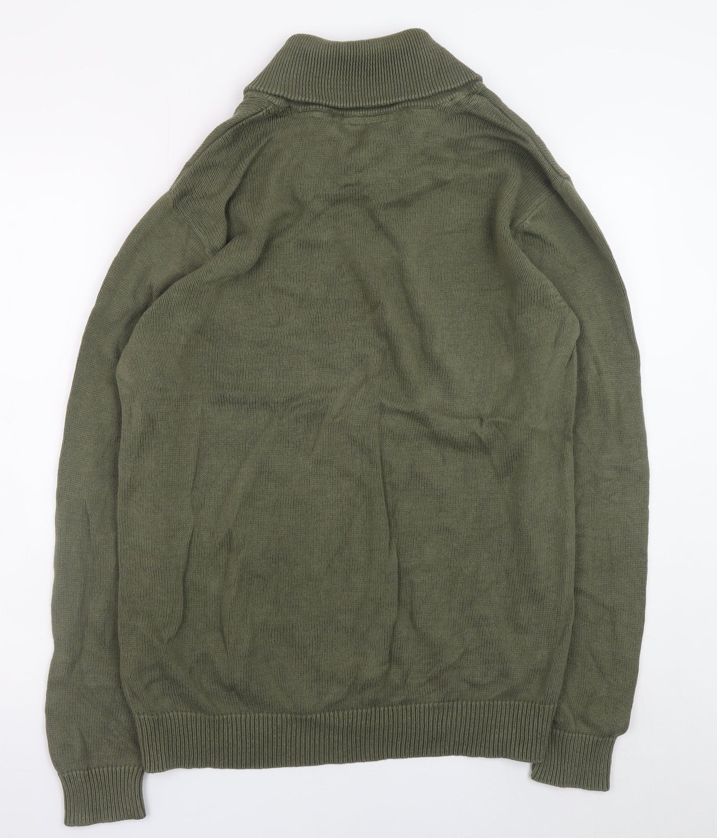 Adidas Men's Green Cotton Pullover Jumper L Regular Fit
