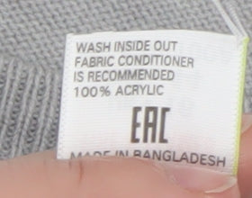 Marks and Spencer Womens Grey Size 16 Crew Neck Button Jumper