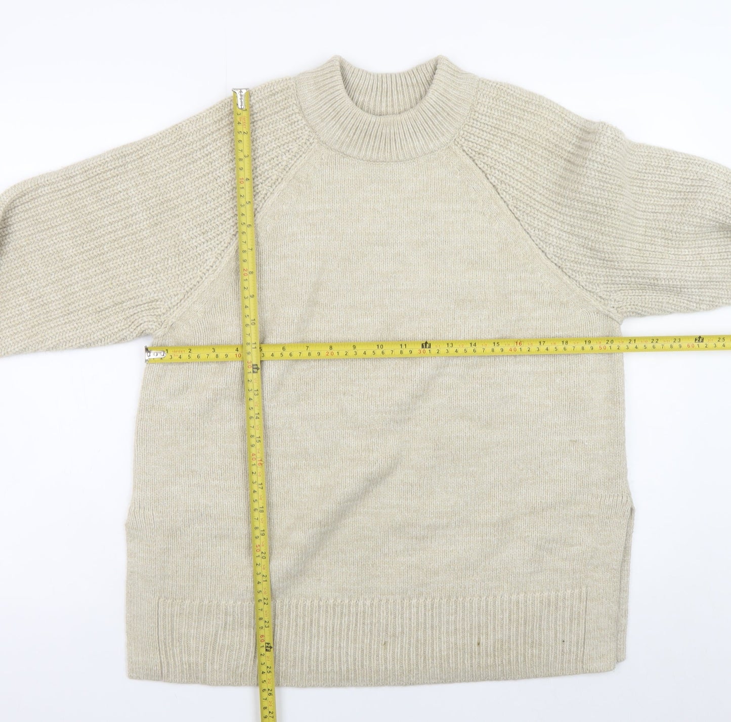 Marks and Spencer Womens Beige Medium Crew Neck Knit Jumper
