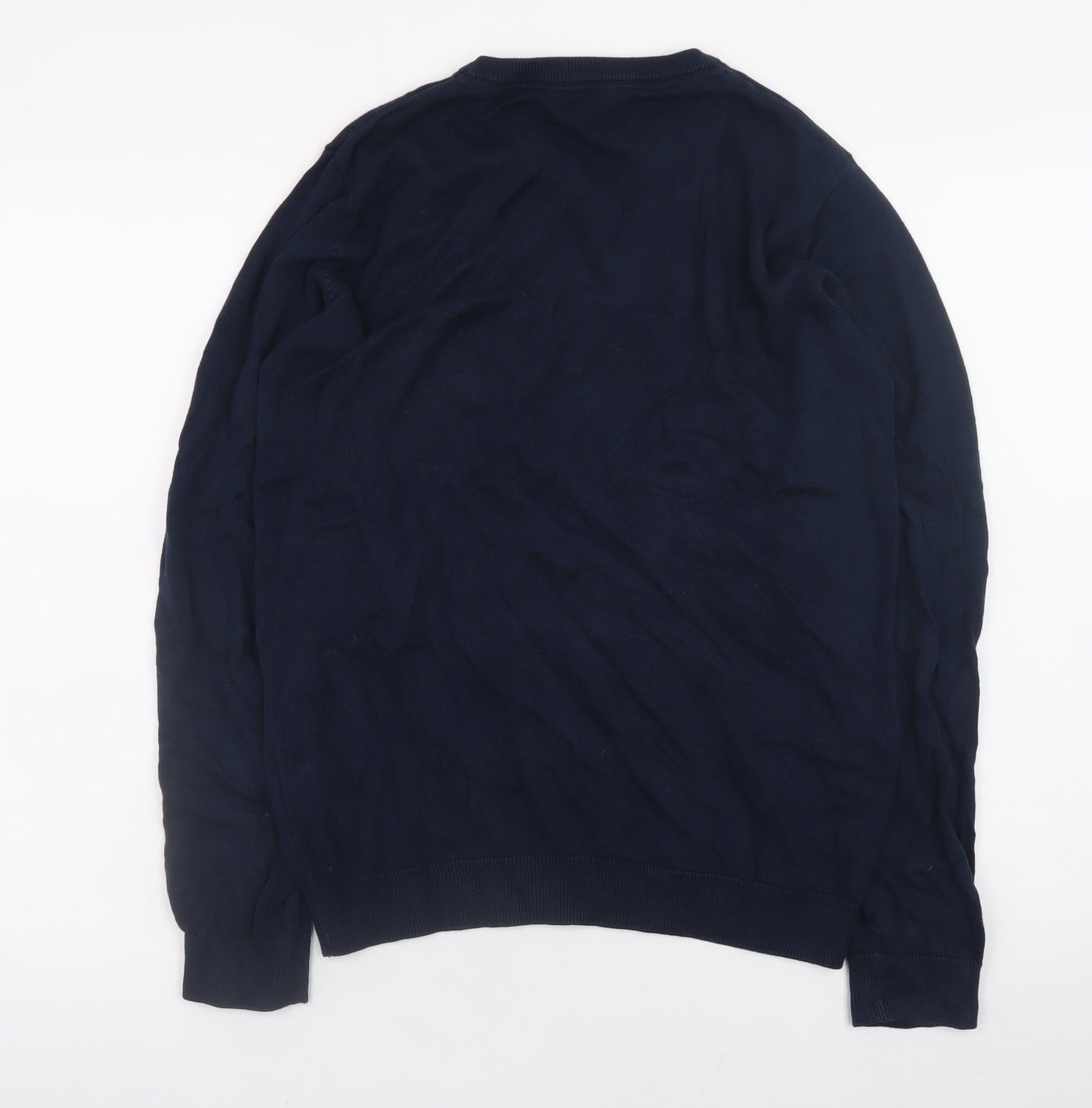 Marks and Spencer Teens Blue V-Neck Cotton Pullover Jumper S