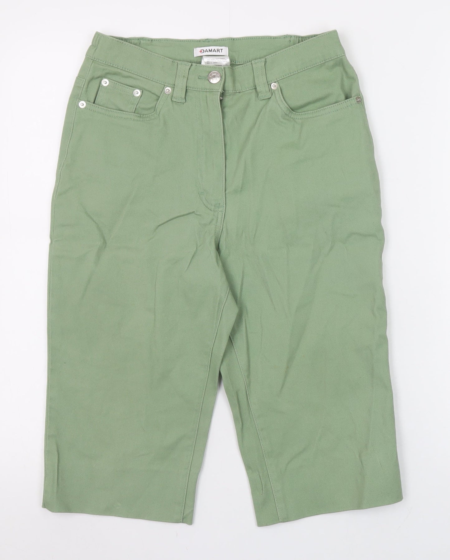 Damart Women’s Green Bermuda Shorts Size 10 Cotton Stretch Casual