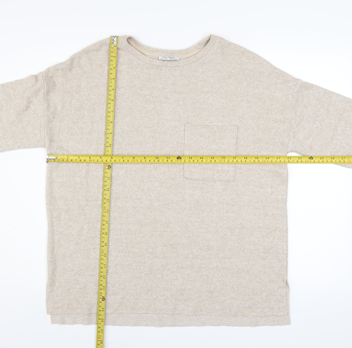 Zara Trafaluc Womens Beige Relaxed Jersey T-Shirt Size S