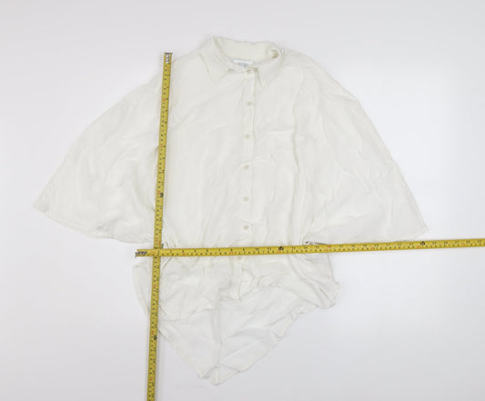 Diesel Women White Relaxed Kimono Button-Up Shirt Size S