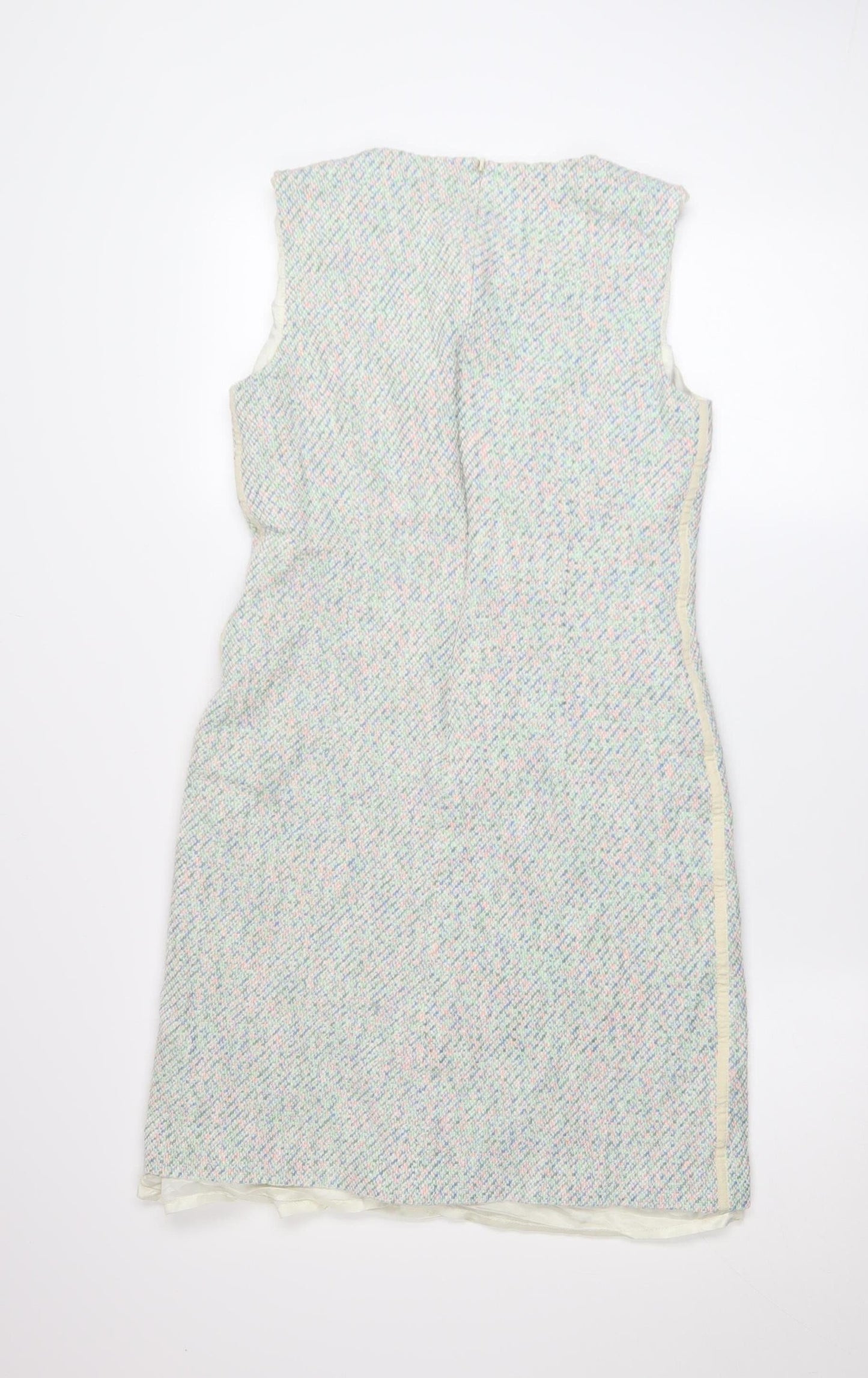 Hobbs Women Multicoloured Size 10 Shift Tweed Knee Length Dress