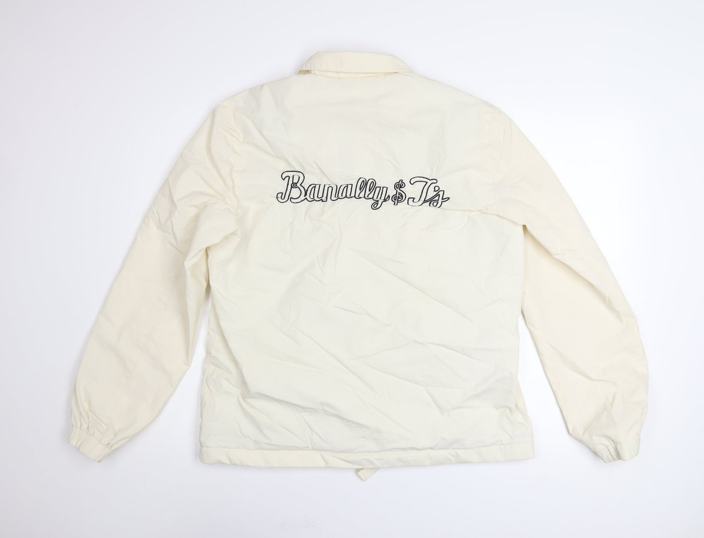 Farah Men’s Ivory Polyamide Coach Jacket Size M Lightweight Casual