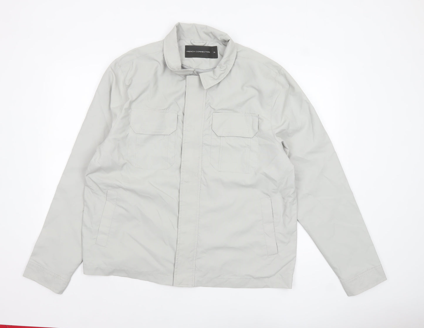 French Connection Men's Grey XL Lightweight Zip Jacket