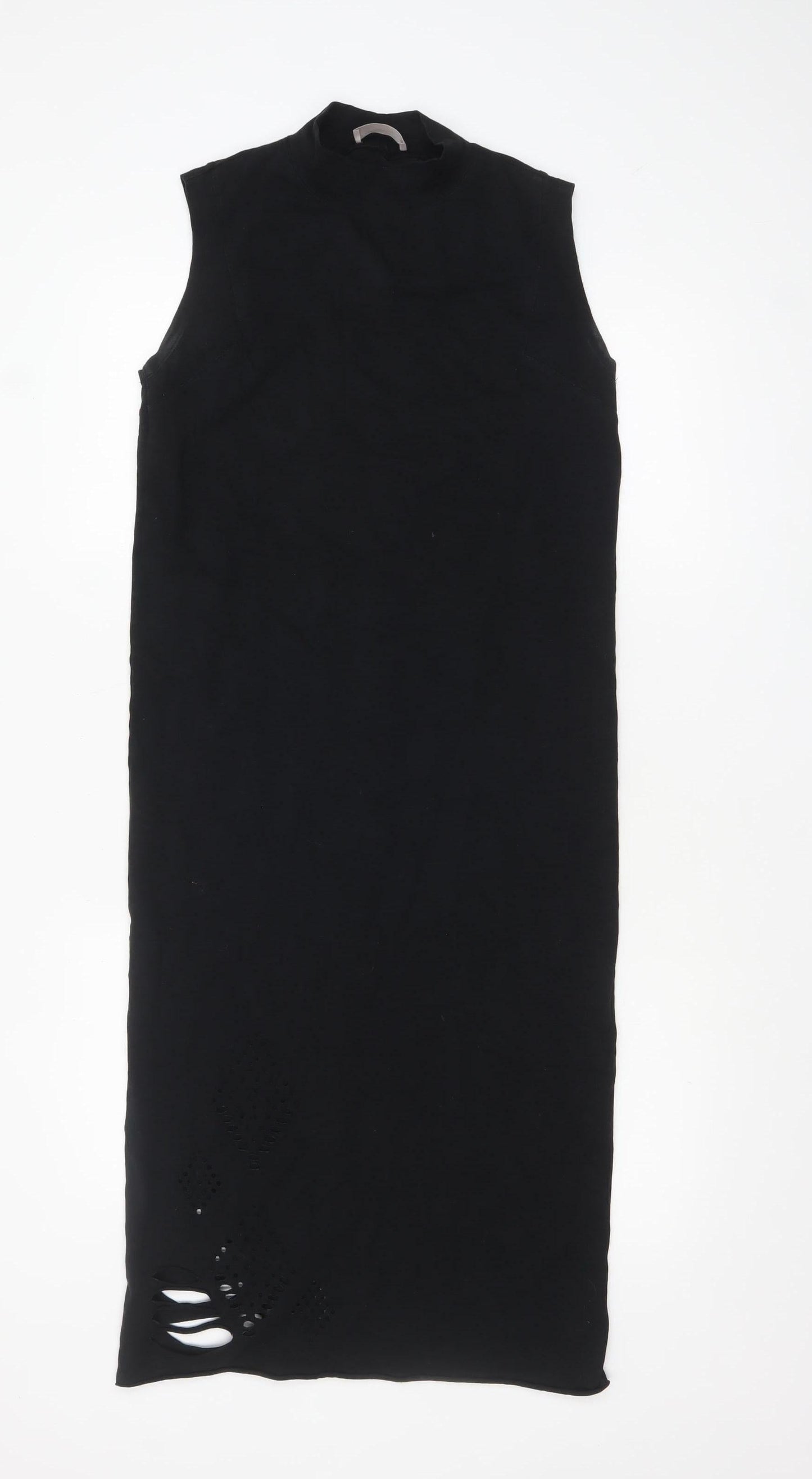 Label Lab Women Black Size 10 Sleeveless Long Bodycon Dress