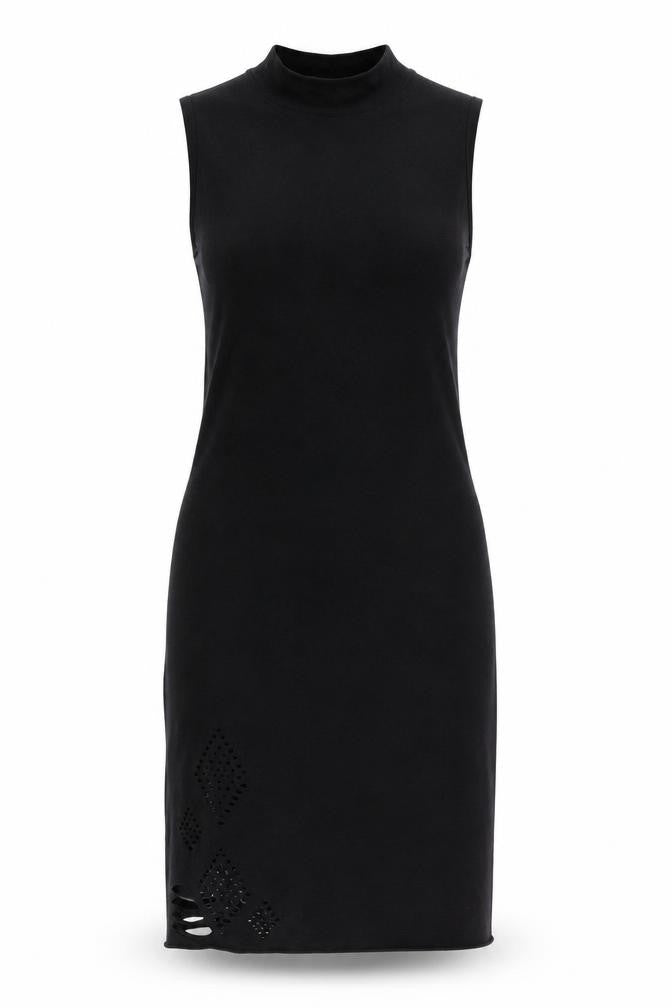 Label Lab Women Black Size 10 Sleeveless Long Bodycon Dress