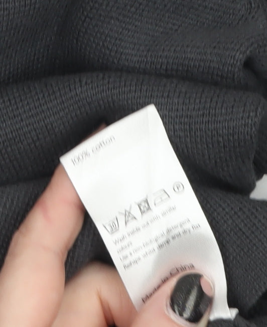 Kin Men's Black Cotton 1/2 Zip High Neck Jumper Size M