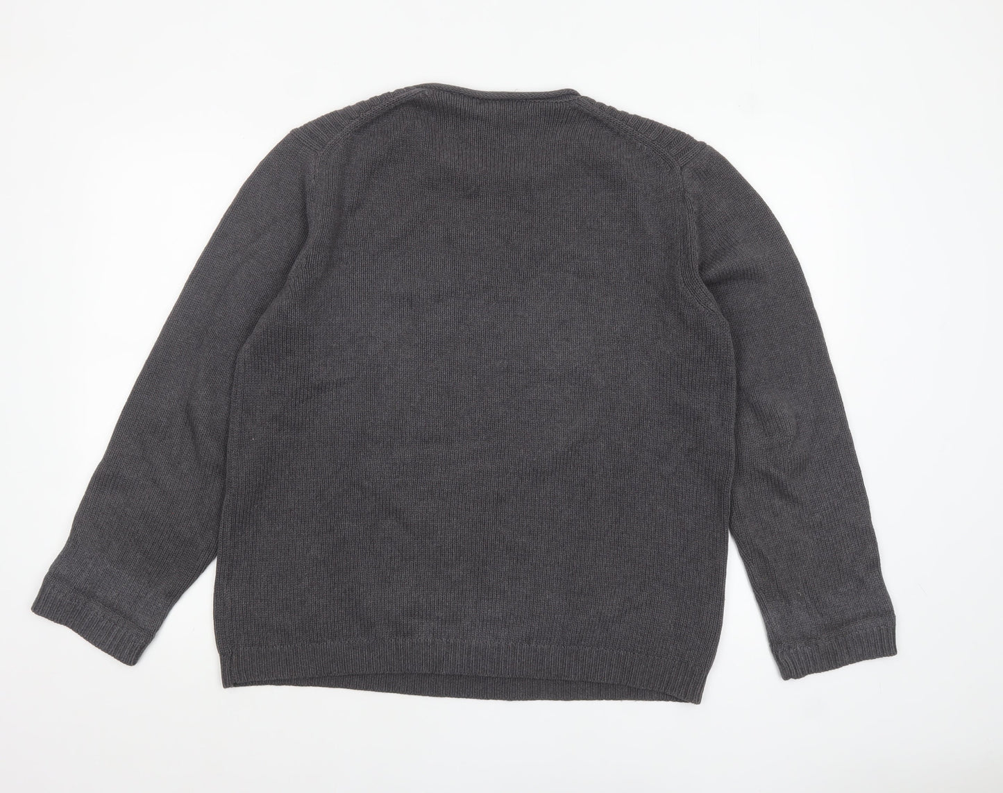DKNY Men's Grey Cotton Crew Neck Pullover Jumper Size M