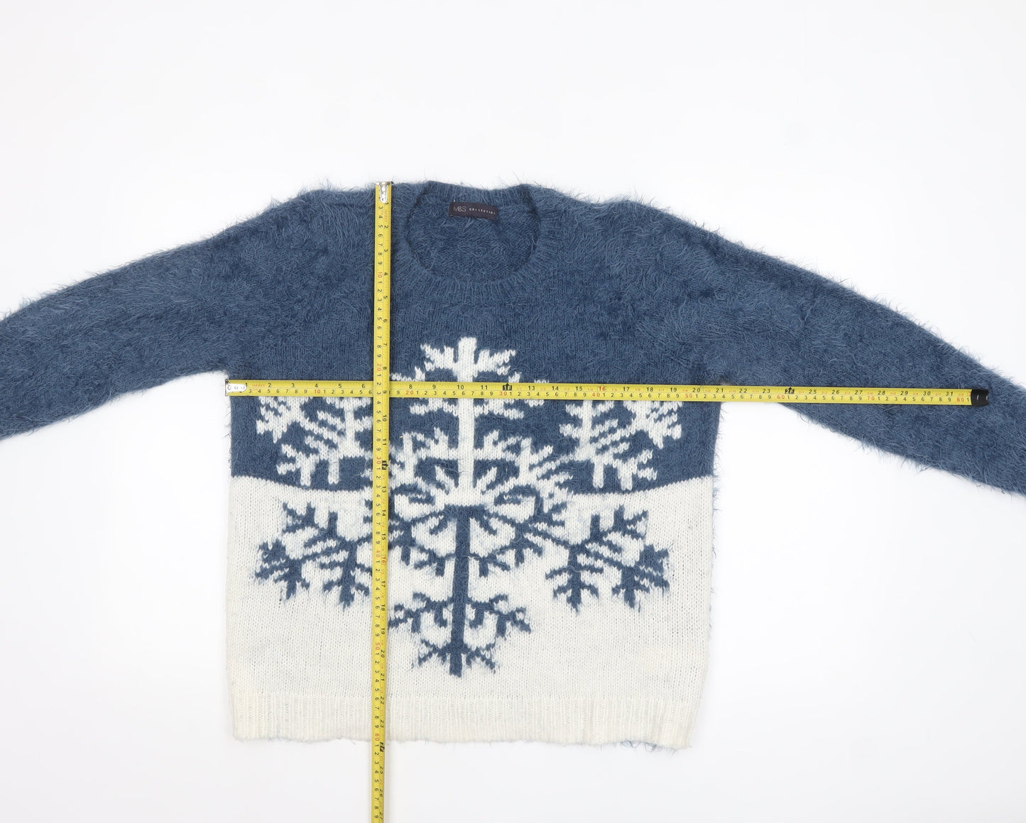 Marks and Spencer Women’s Multicoloured Size 12 Fluffy Snowflake Jumper