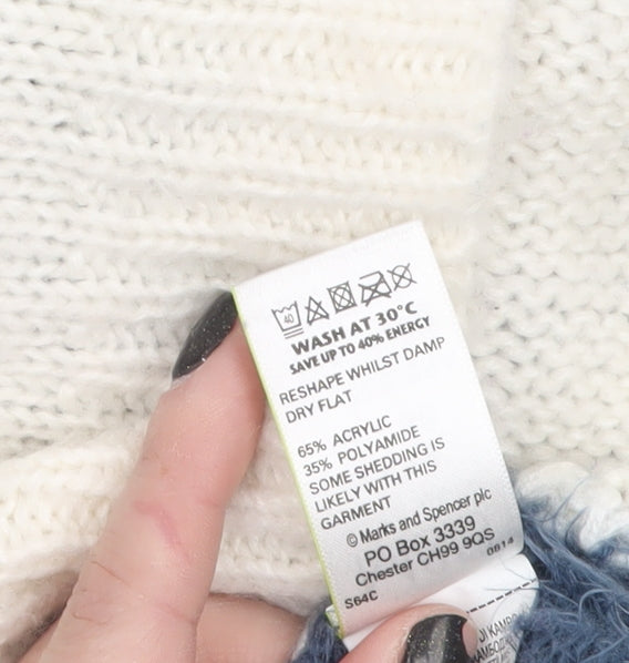 Marks and Spencer Women’s Multicoloured Size 12 Fluffy Snowflake Jumper
