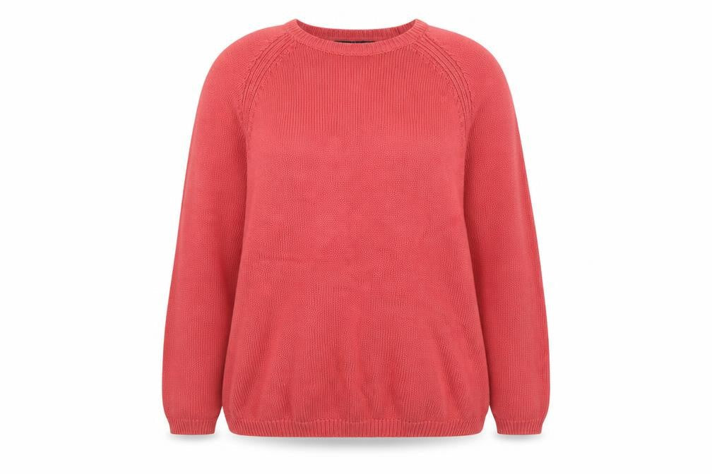 ISLE Womens Pink Cotton Crew Neck Pullover Jumper Size 18-20